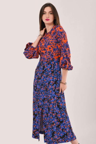Print Midi Dress at Closet London GOOFASH