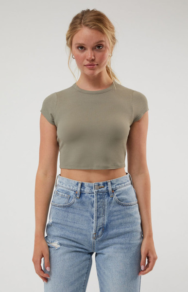 Ps Basics T-Shirt in Olive by Pacsun GOOFASH