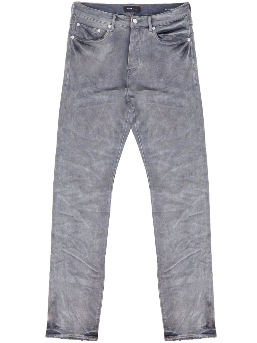 Purple Brand - Mens Slim Jeans Grey Leam GOOFASH