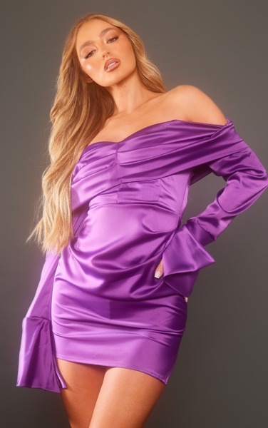 Purple - Women Mini Dress - PrettyLittleThing GOOFASH