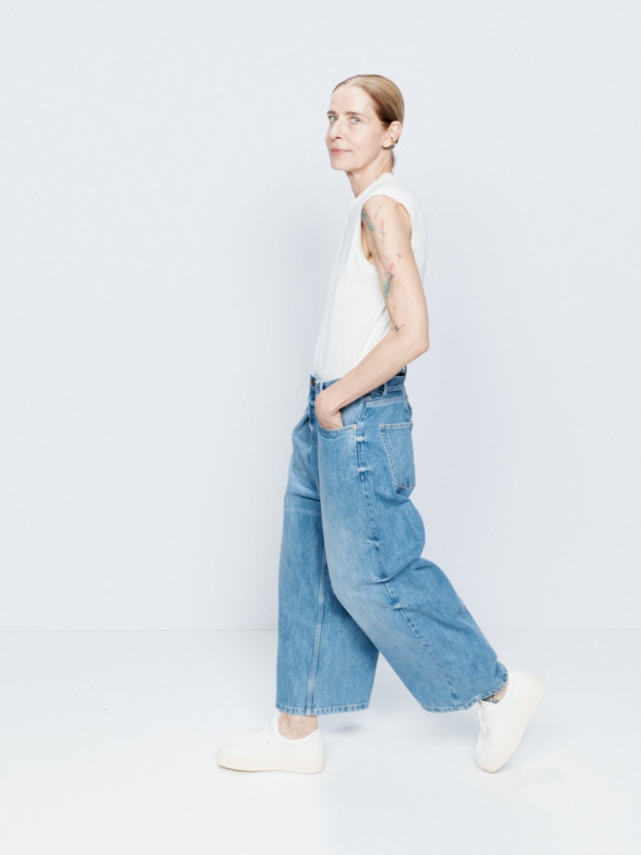 Raey Woman Blue Wide Leg Jeans from Matches Fashion GOOFASH