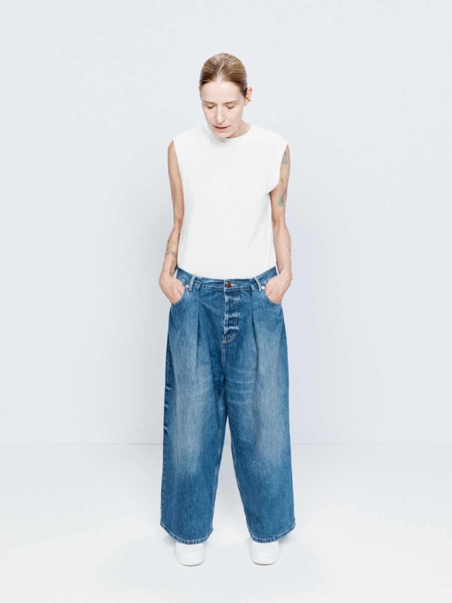 Raey Women Blue Wide Leg Jeans from Matches Fashion GOOFASH