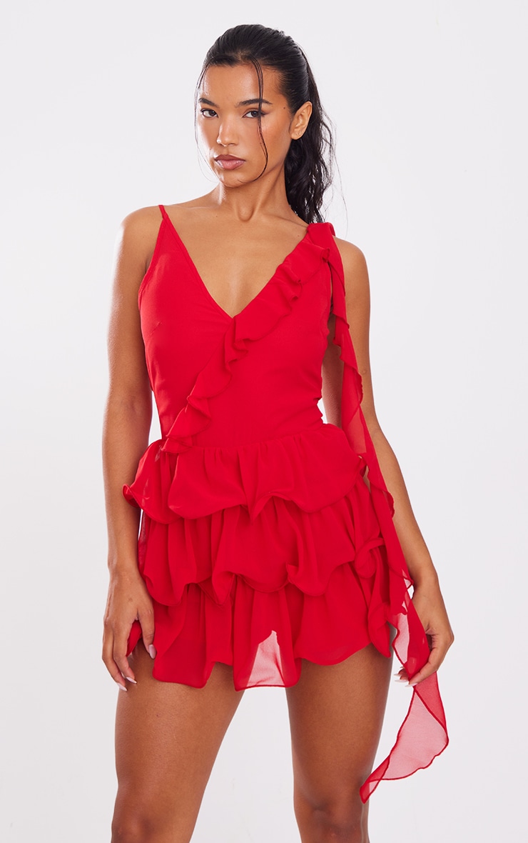 Romper Red for Women from PrettyLittleThing GOOFASH