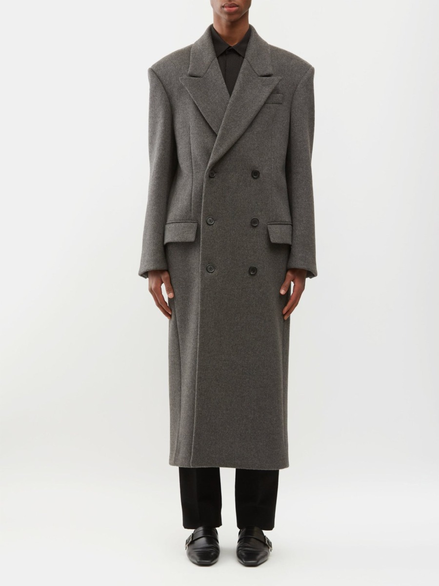 Saint Laurent Man Coat Grey by Matches Fashion GOOFASH