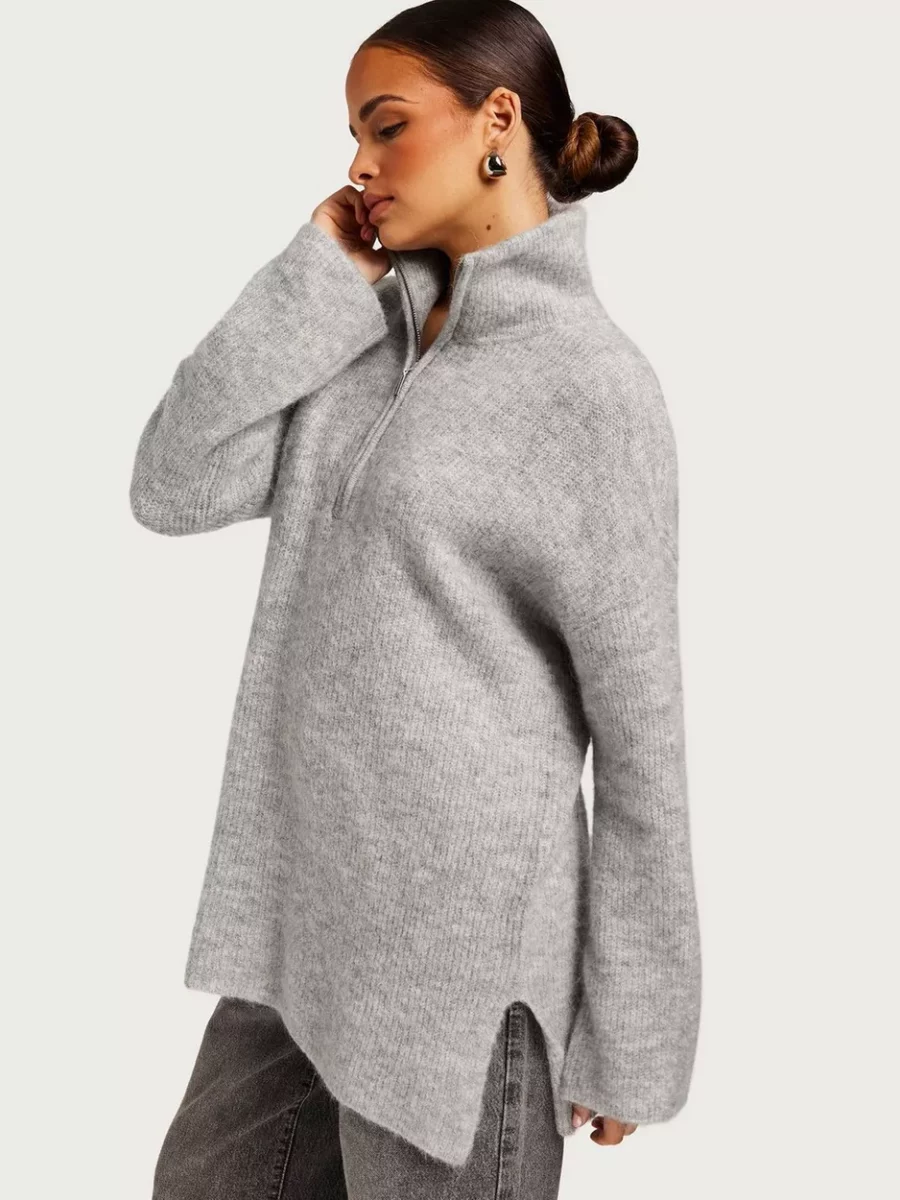 Selected Knitted Sweater Grey for Woman by Nelly GOOFASH