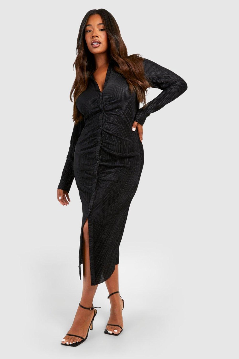 Shirt Dress in Black for Woman from Boohoo GOOFASH