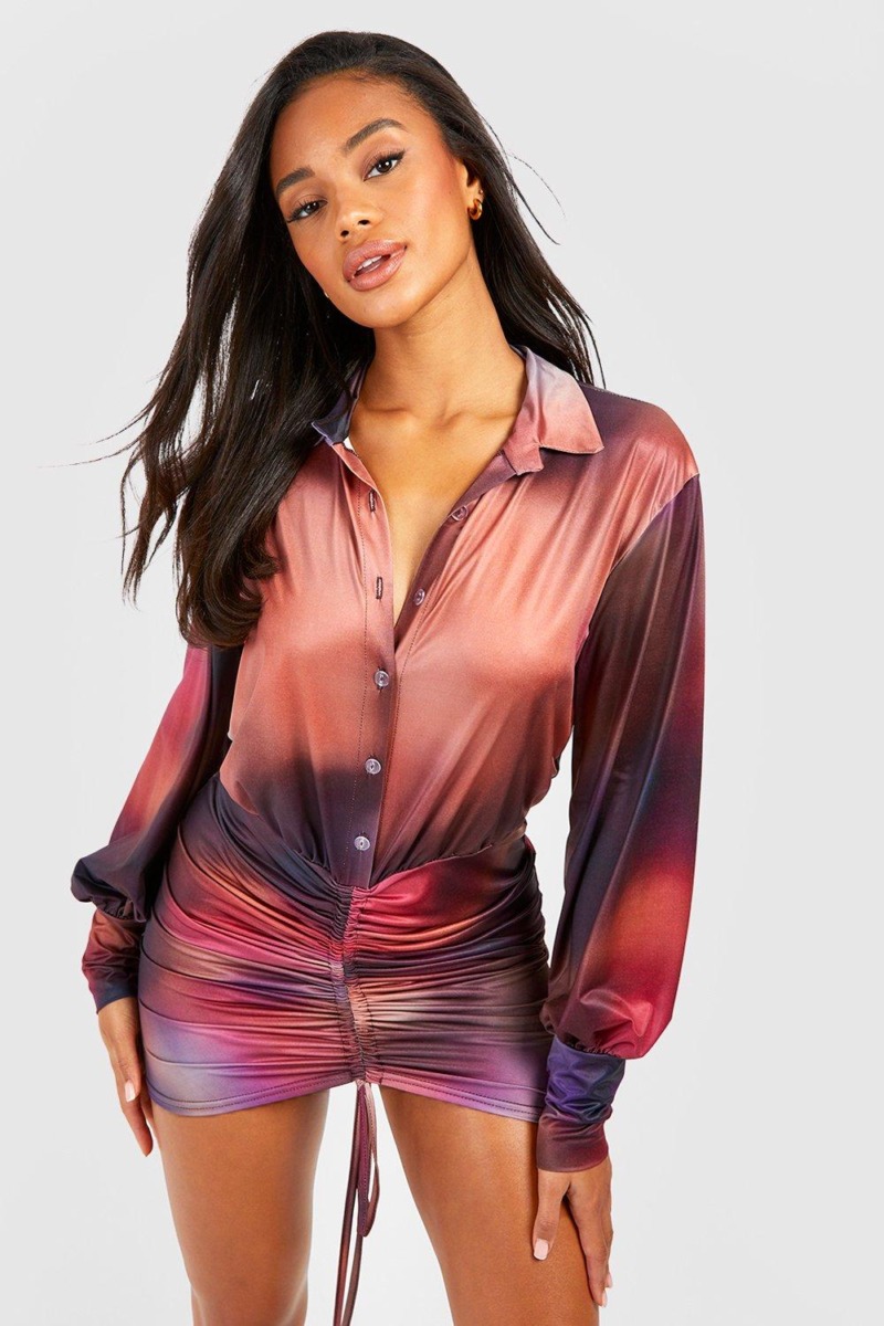 Shirt Dress in Multicolor from Boohoo GOOFASH