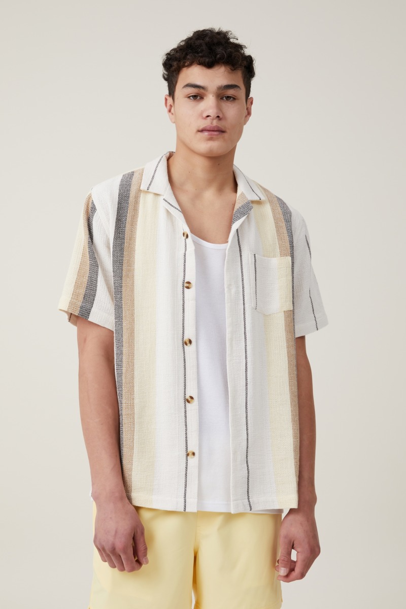 Short Sleeve Shirt Striped - Cotton On Men GOOFASH