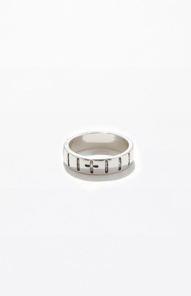 Silver Gent Ring Pacsun GOOFASH