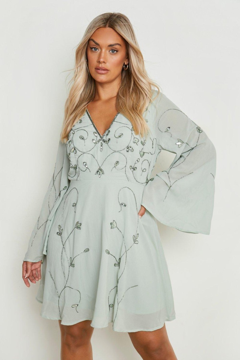 Skater Dress in Green for Woman from Boohoo GOOFASH