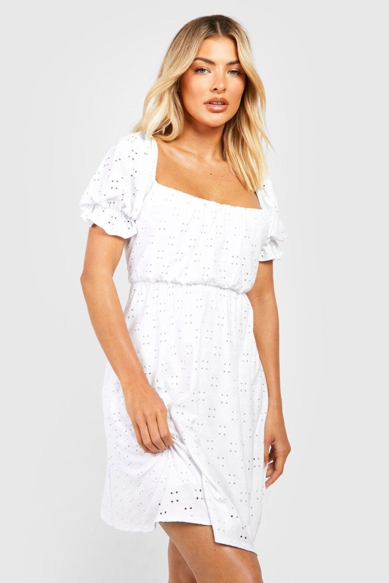 Skater Dress in White for Woman at Boohoo GOOFASH