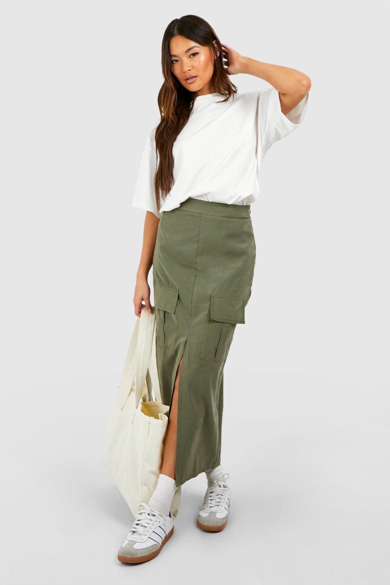 Skirt Green for Woman from Boohoo GOOFASH