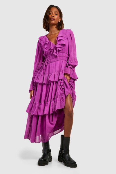 Smock Dress Purple - Lady - Boohoo GOOFASH