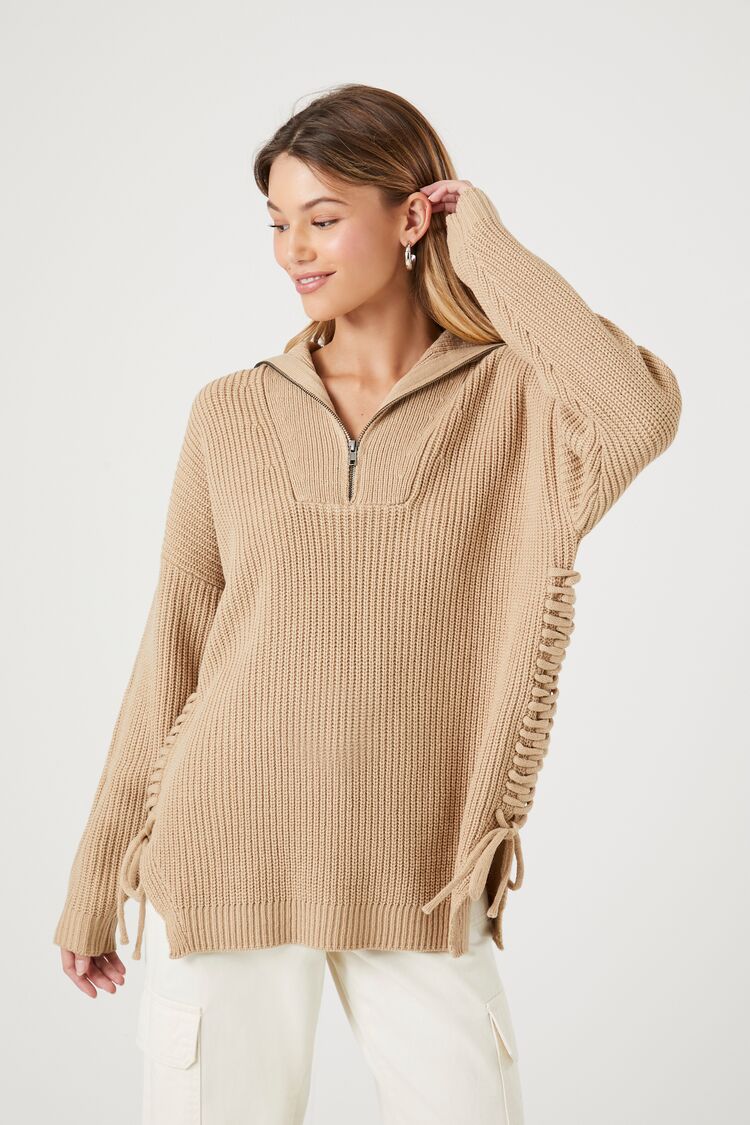 Sweater Khaki Forever 21 Woman GOOFASH