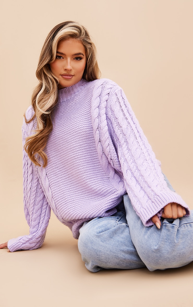 Sweater Purple PrettyLittleThing Women GOOFASH