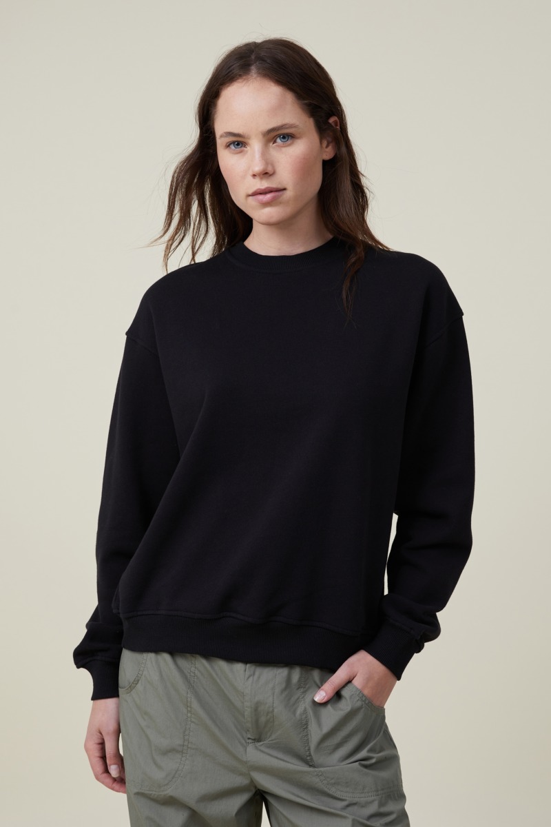 Sweatshirt Black Cotton On Woman GOOFASH