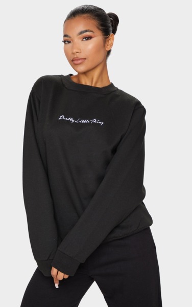 Sweatshirt Black for Women from PrettyLittleThing GOOFASH