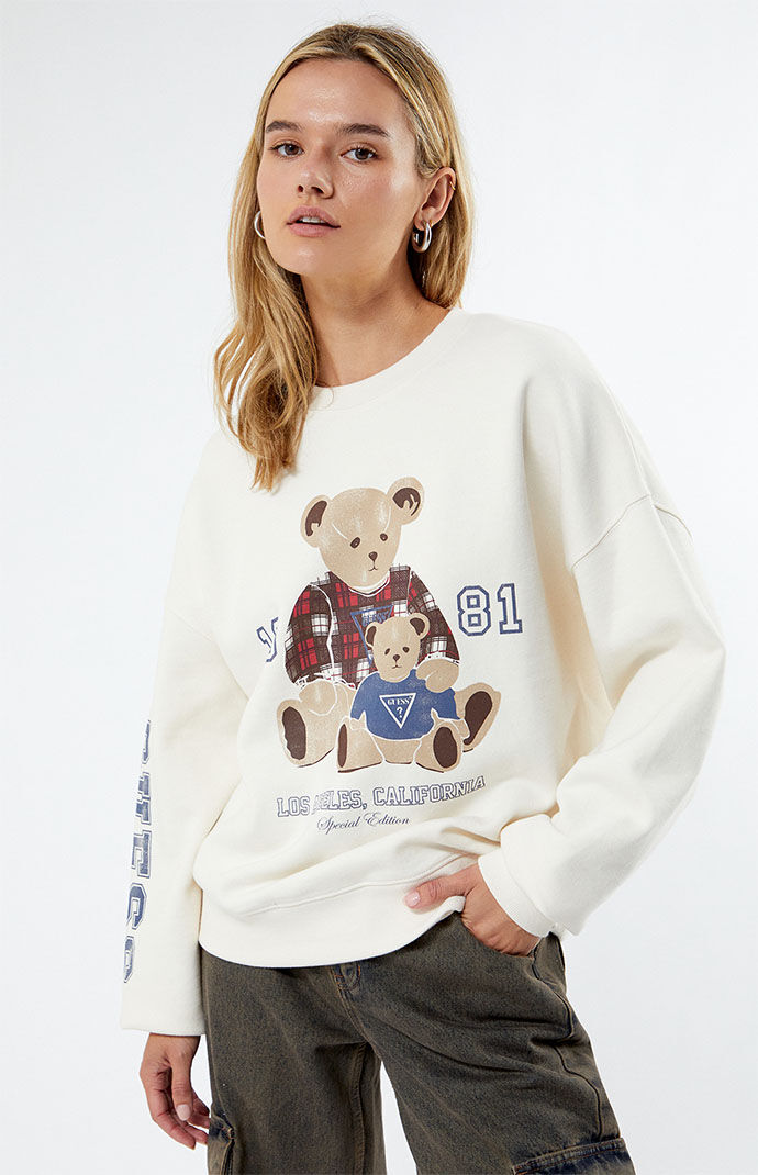 Sweatshirt in Cream Guess Pacsun Woman GOOFASH