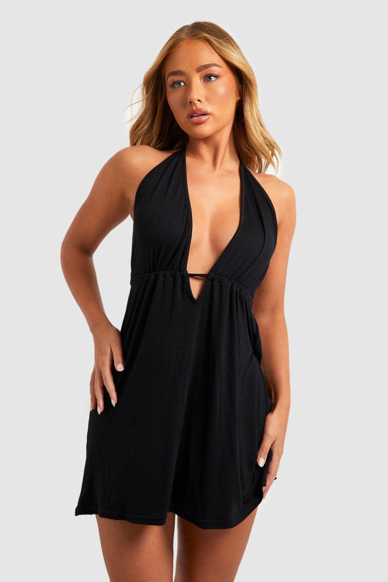 Swing Dress in Black for Woman from Boohoo GOOFASH