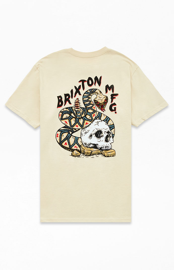 T-Shirt in Cream Brixton Pacsun Man GOOFASH