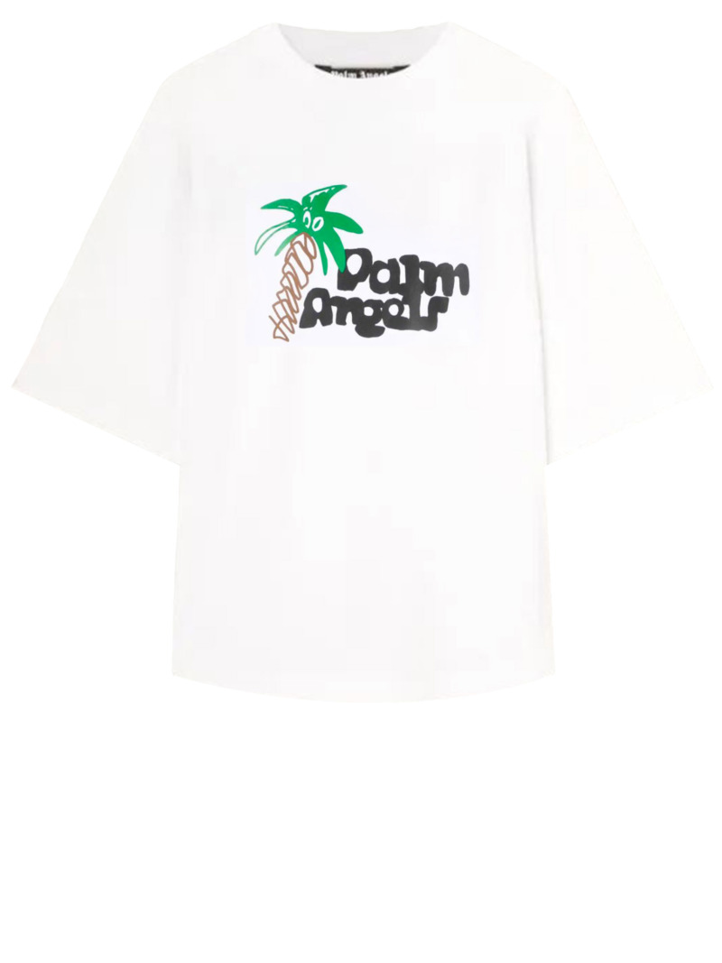 T-Shirt in White - Leam Man - Palm Angels GOOFASH