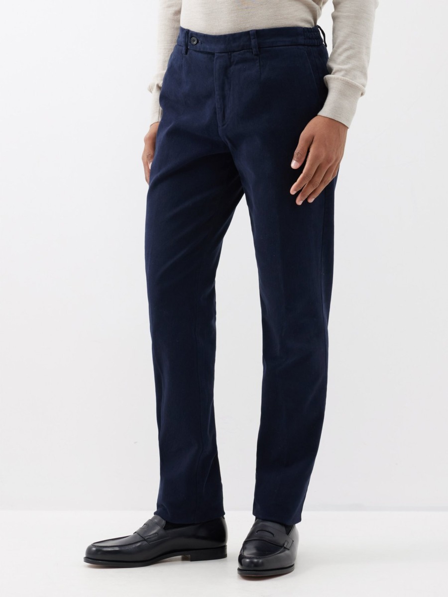 Thom Sweeney Gent Blue Chino Pants from Matches Fashion GOOFASH