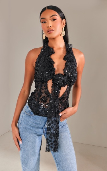 Top Black for Woman at PrettyLittleThing GOOFASH