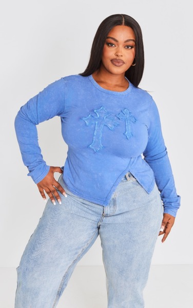 Top Blue from PrettyLittleThing GOOFASH