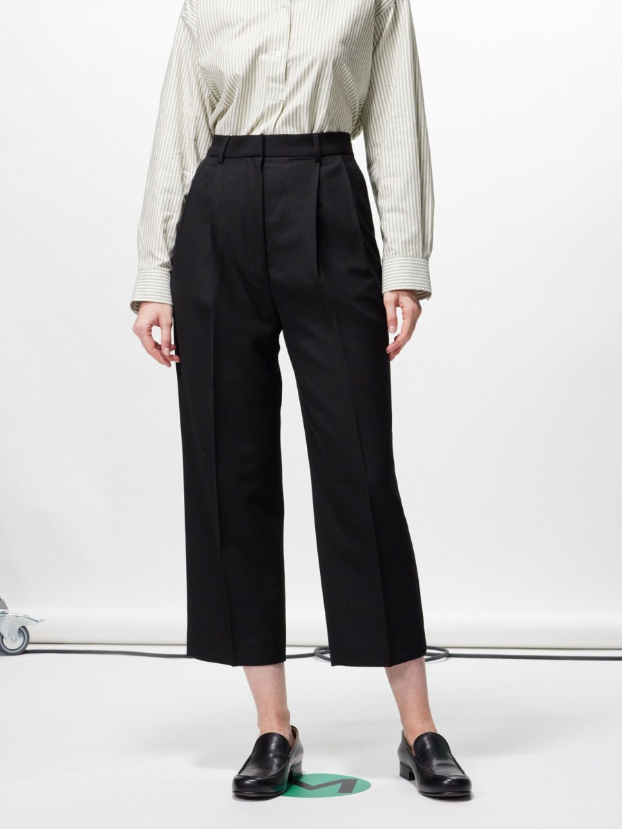 Toteme - Ladies Tailored Trousers in Black Matches Fashion GOOFASH