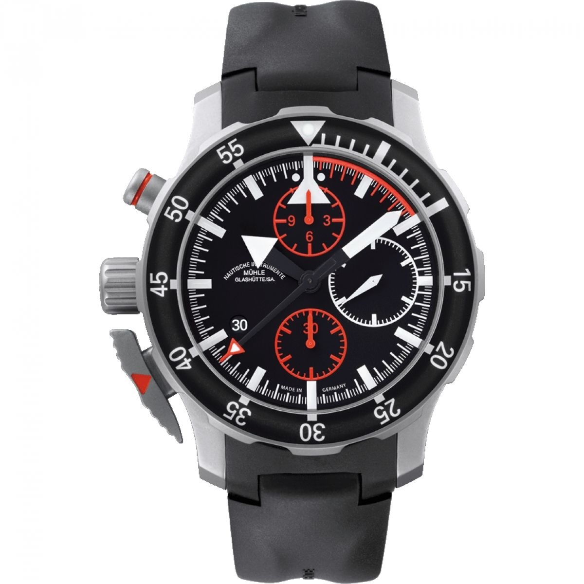 Watch Shop - Chronograph Watch Black for Men from Muhle Glashutte GOOFASH
