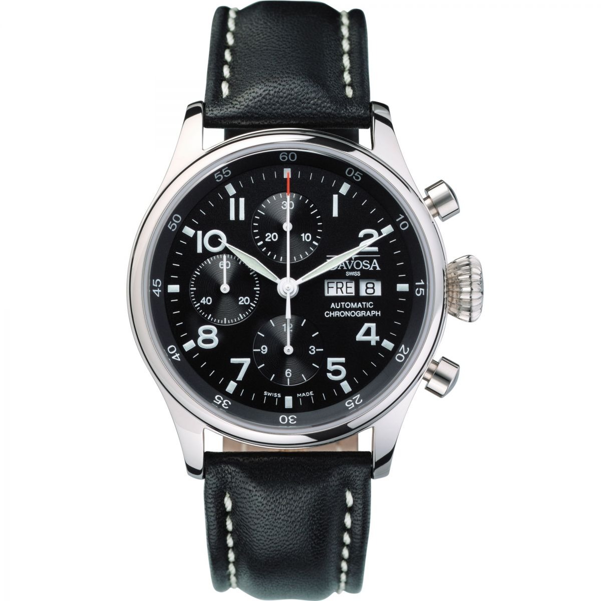 Watch Shop - Mens Chronograph Watch in Black - Davosa GOOFASH