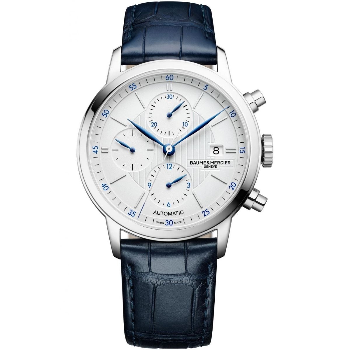 Watch Shop - White Gents Chronograph Watch Baume & Mercier GOOFASH