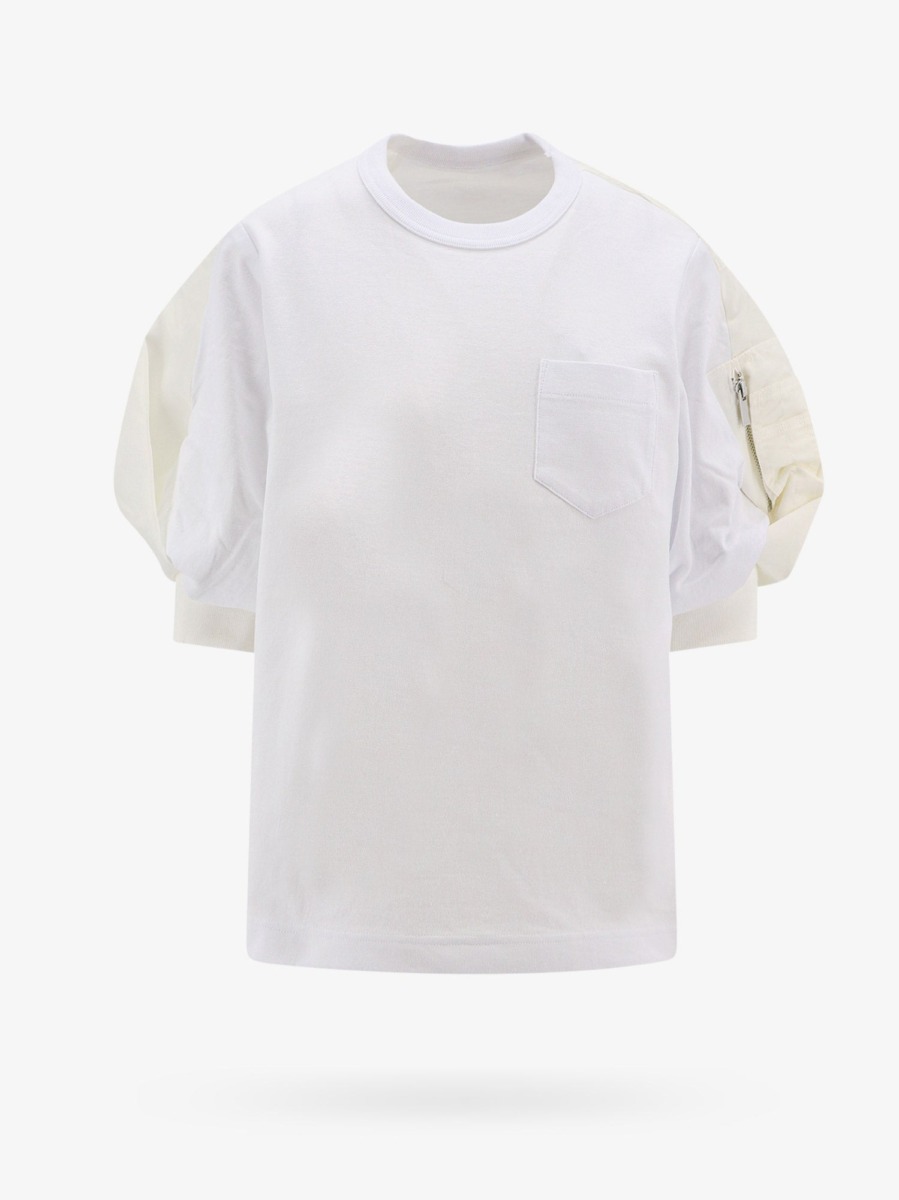 White T-Shirt - Nugnes - Sacai GOOFASH