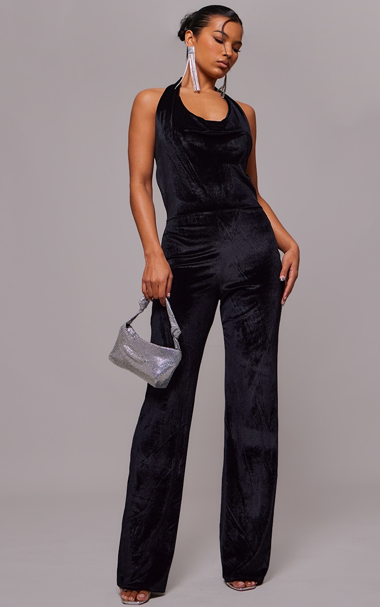 Wide Leg Jumpsuit in Black for Woman at PrettyLittleThing GOOFASH