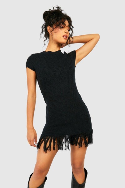 Woman Black Mini Dress - Boohoo GOOFASH