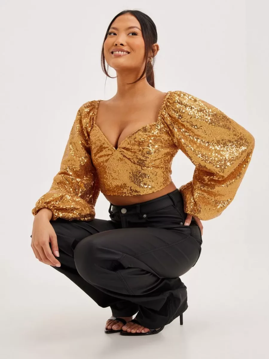 Woman Blouse Gold from Nelly GOOFASH