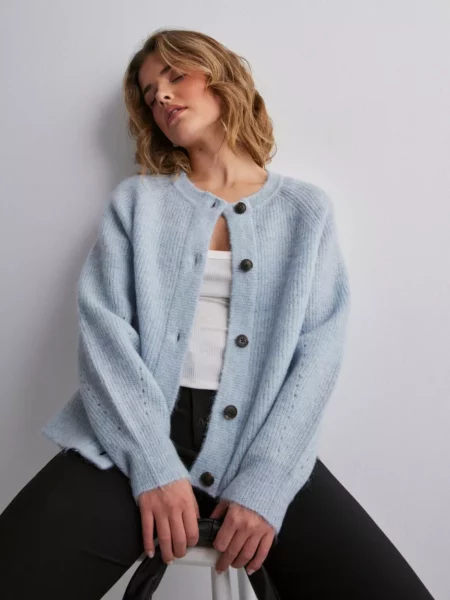 Woman Blue Cardigan - Nelly - Selected GOOFASH