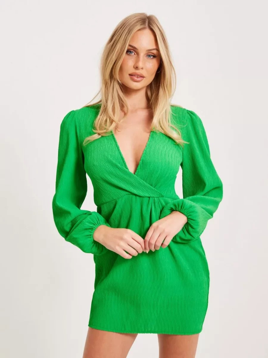 Woman Green Wrap Dress by Nelly GOOFASH