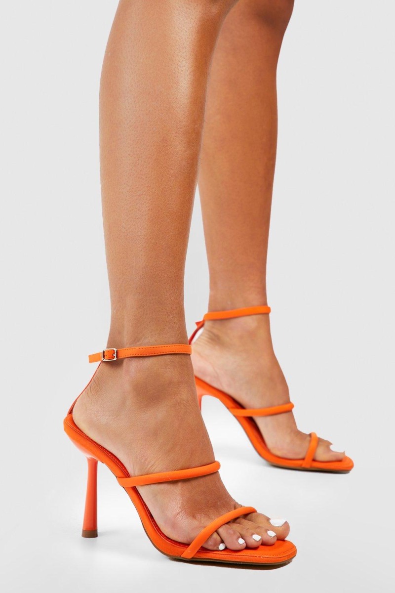 Woman High Heels in Orange Boohoo GOOFASH