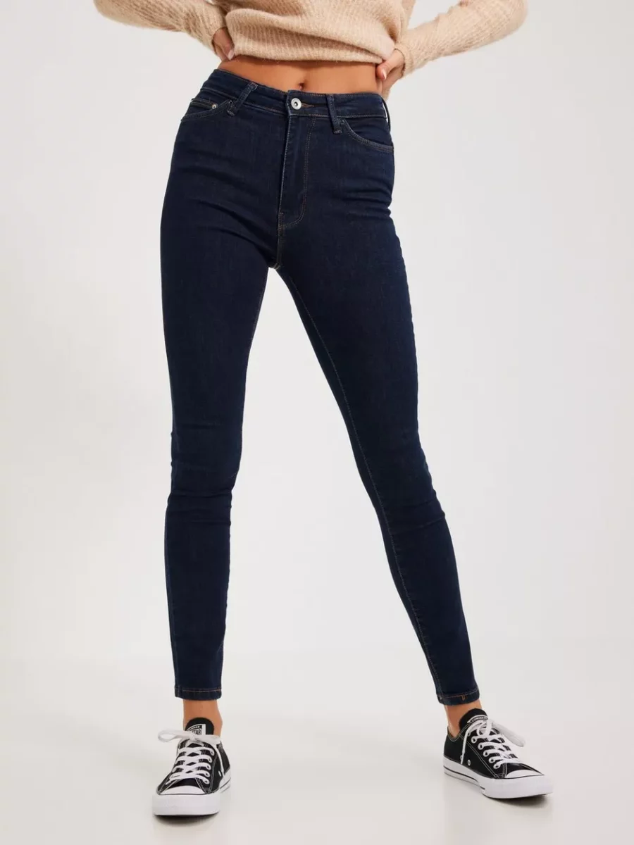 Woman High Waist Jeans in Blue Only Nelly GOOFASH