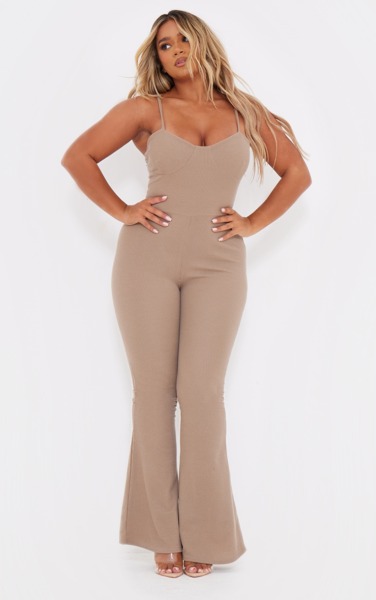Woman Jumpsuit in Brown from PrettyLittleThing GOOFASH