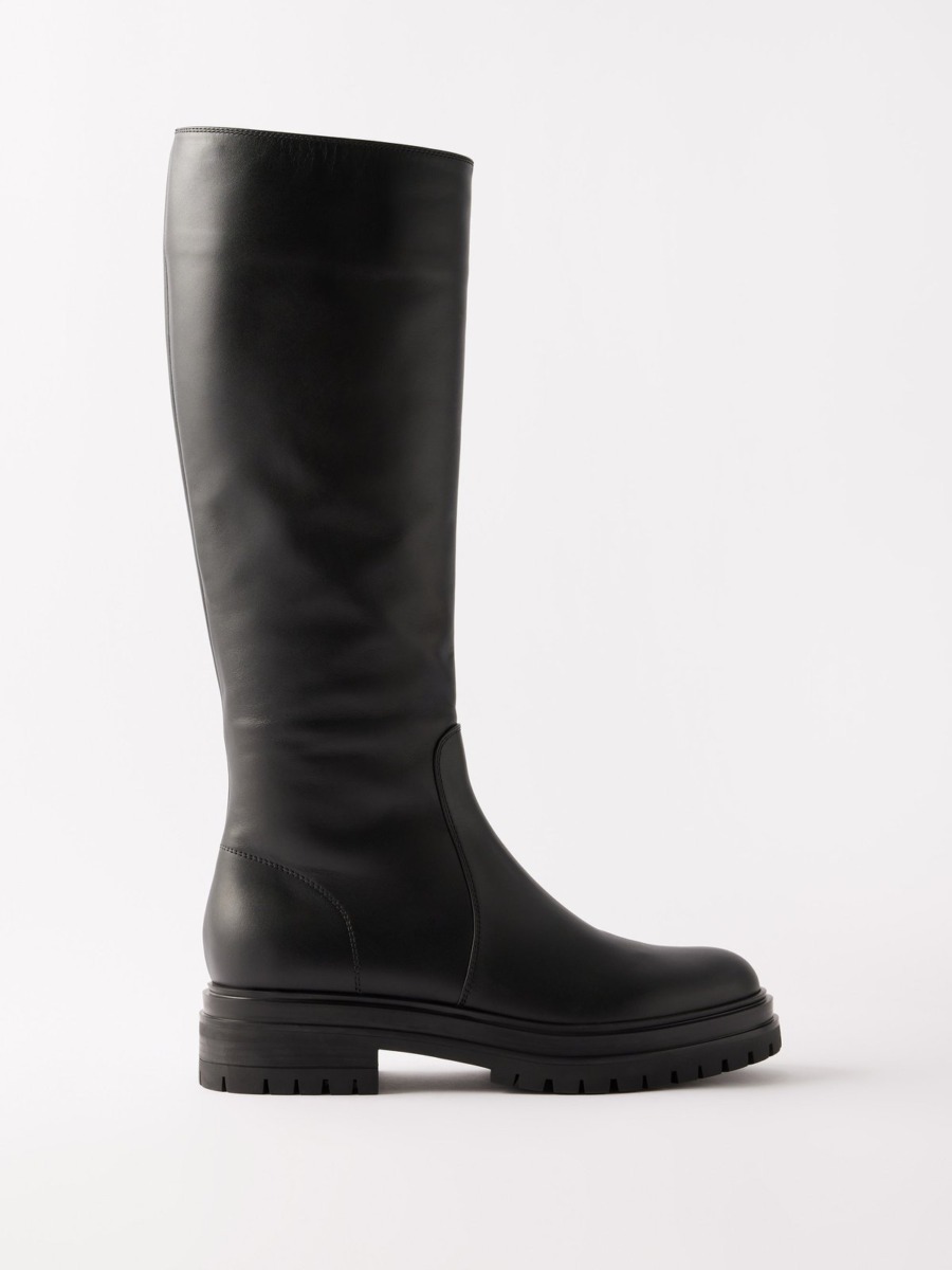 Woman Knee High Boots in Black Gianvito Rossi - Matches Fashion GOOFASH