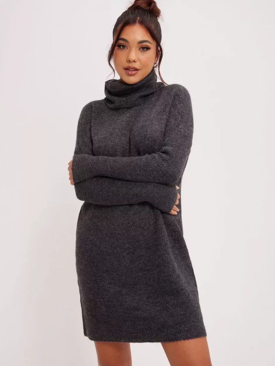 Woman Knitted Dress - Grey - Nelly - Only GOOFASH