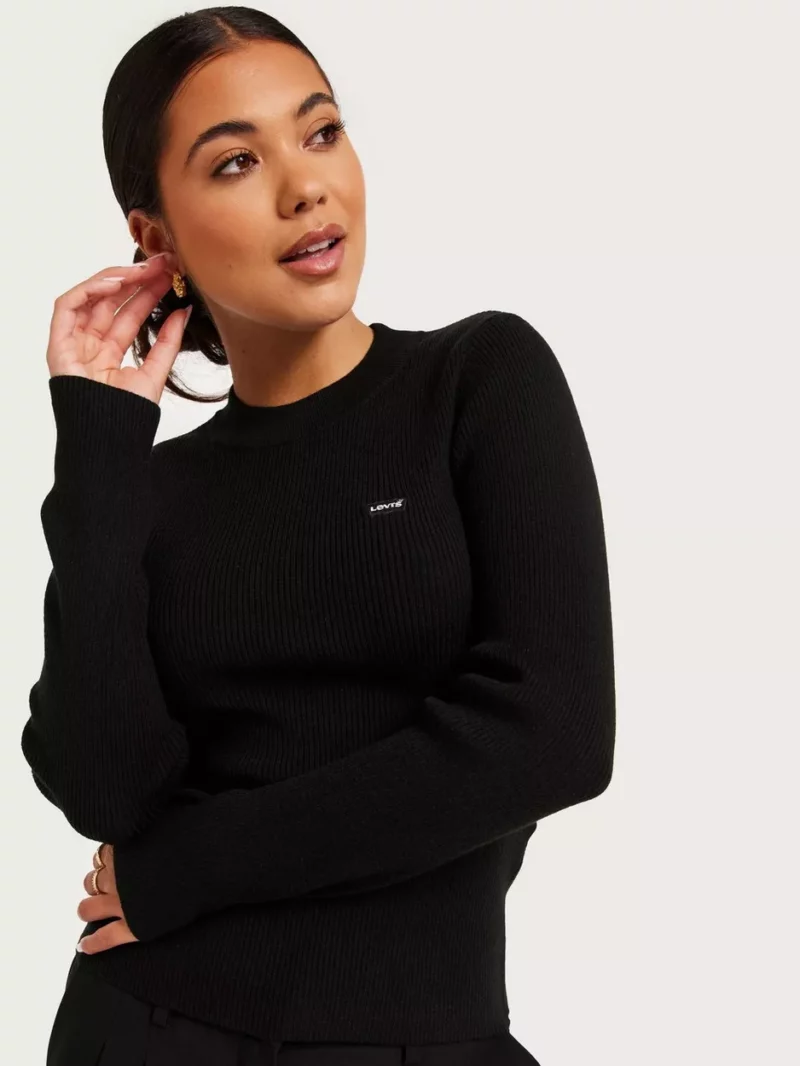 Woman Knitted Sweater Black by Nelly GOOFASH