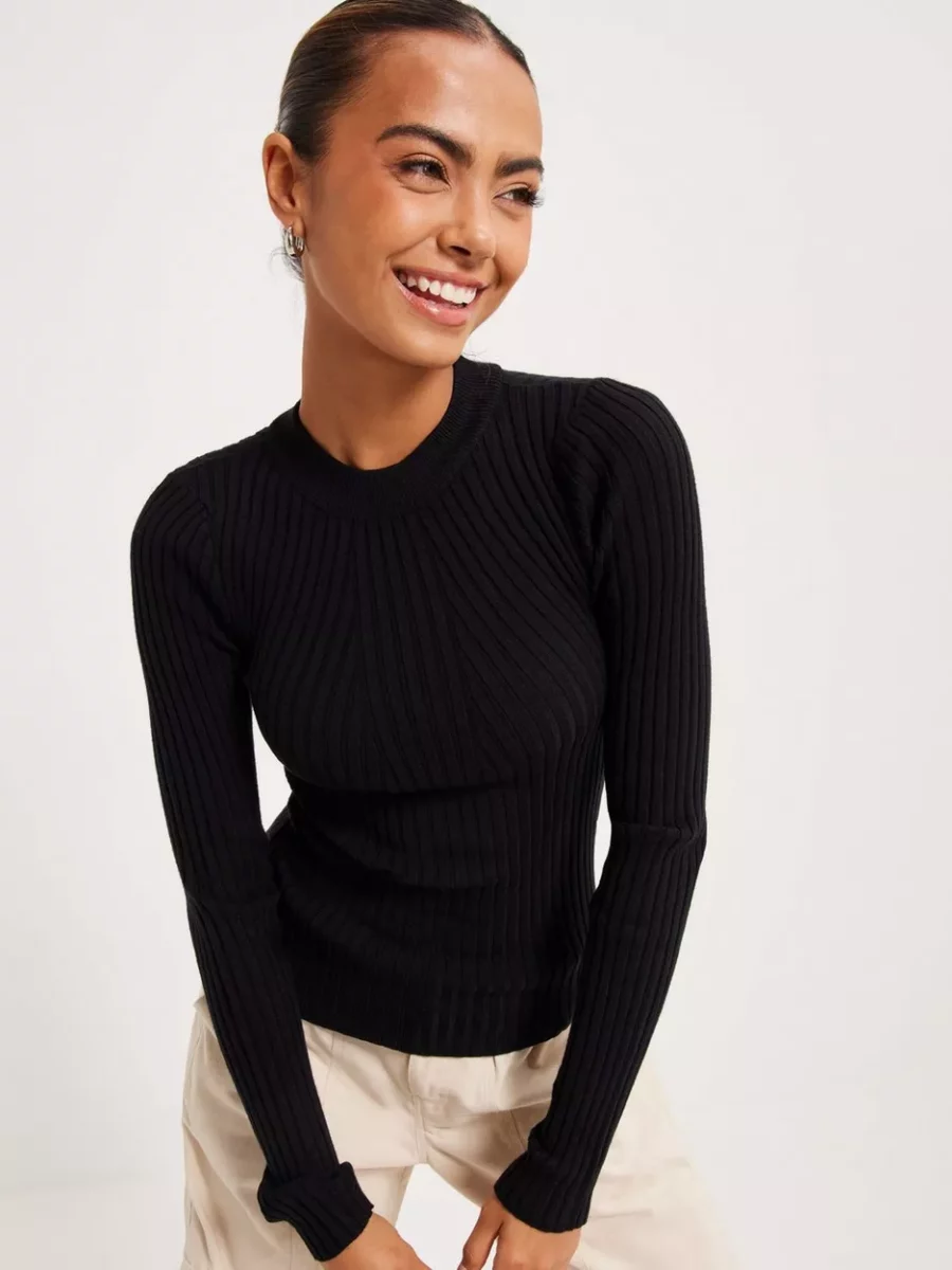 Woman Knitted Sweater Black from Nelly GOOFASH