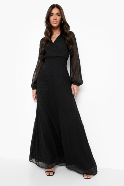 Woman Maxi Dress Black by Boohoo GOOFASH