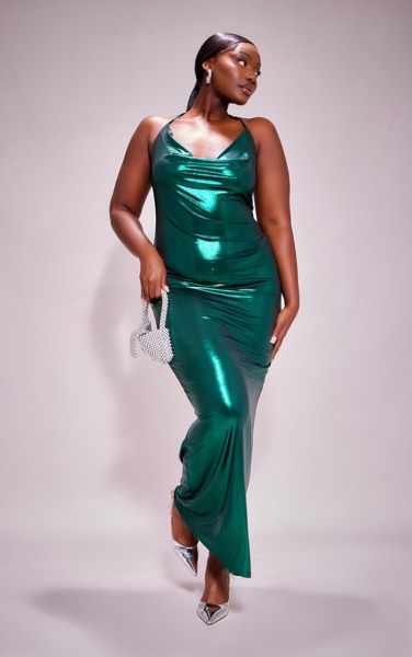 Woman Maxi Dress Green by PrettyLittleThing GOOFASH