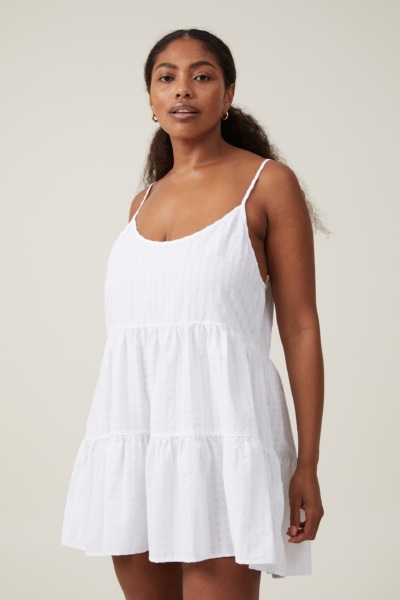 Woman Mini Dress in White Cotton On GOOFASH