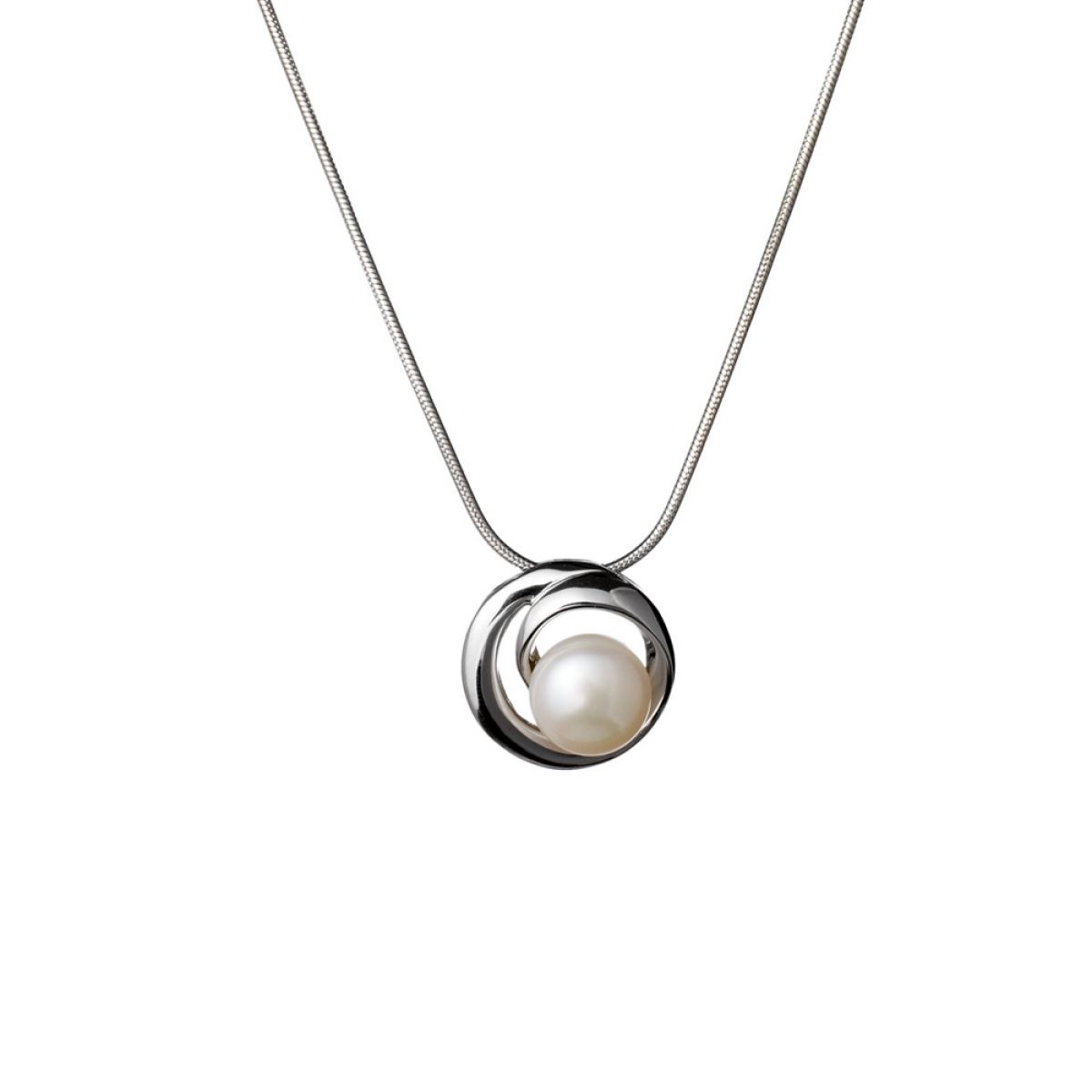 Woman Necklace Silver Jersey Pearl Watch Shop GOOFASH