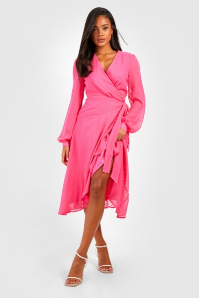 Woman Pink Midi Dress - Boohoo GOOFASH